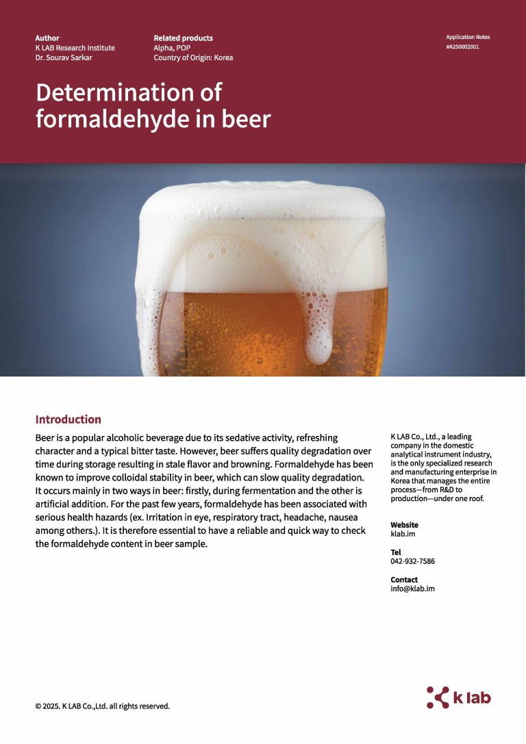 Alpha, POP_Determination of formaldehyde in beer