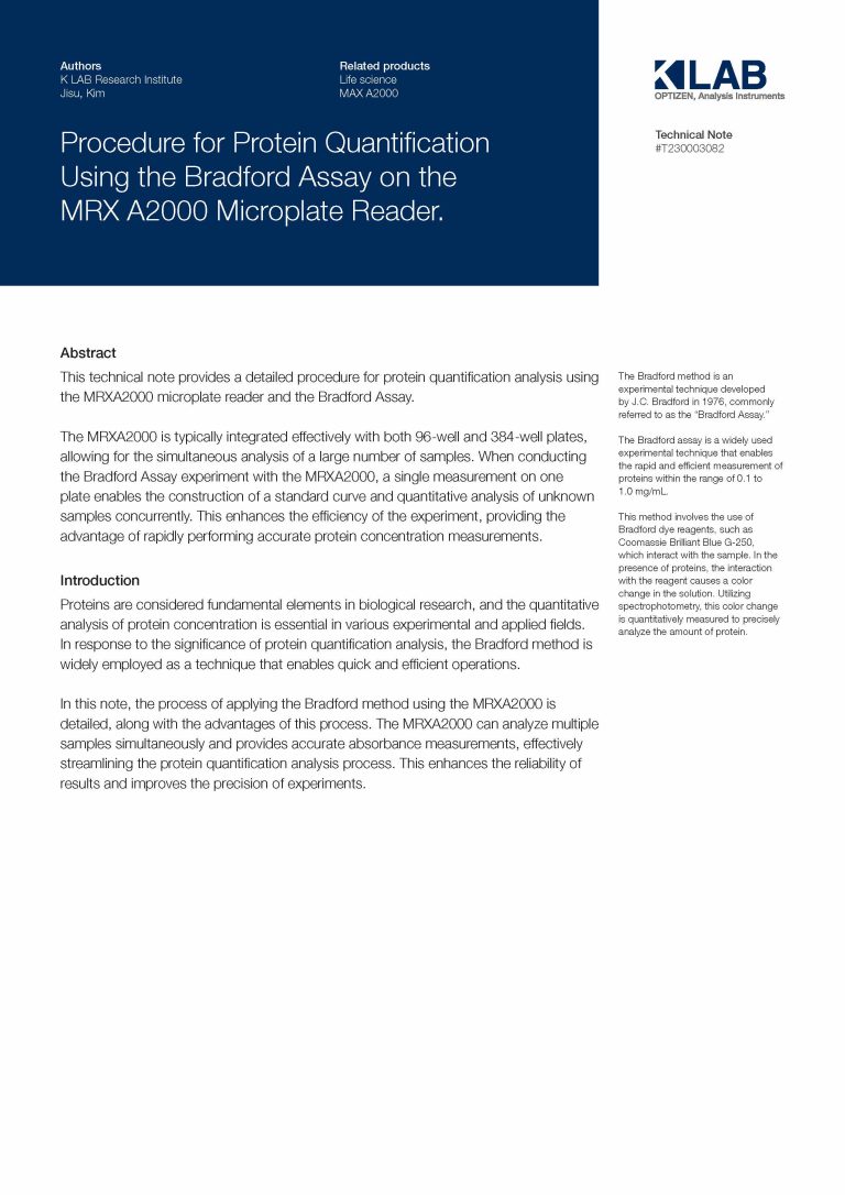 MRX_Procedure for Protein Quantification using the Bradford Assay
